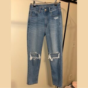 Distressed Blue Jeans